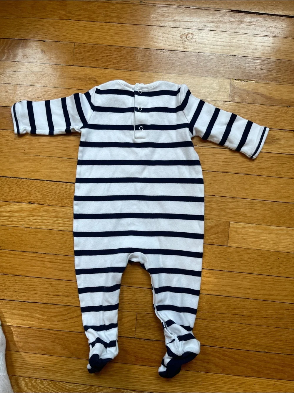 Janie & Jack Navy & White 6-12m Footed One-Piece